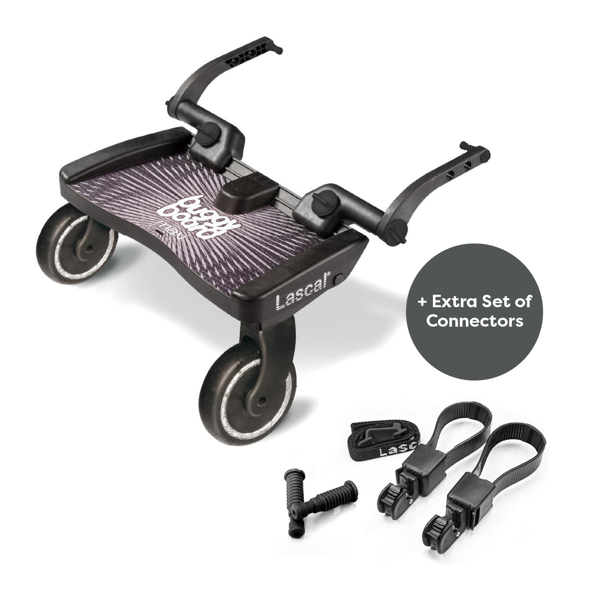 Lascal BuggyBoard® Maxi + Extra Set of Connectors - Black - Cheeky Rascals UK