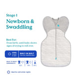 Love To Dream Stage 1 Swaddle Up™ Cotton Warm - White Dreamer - Cheeky Rascals UK