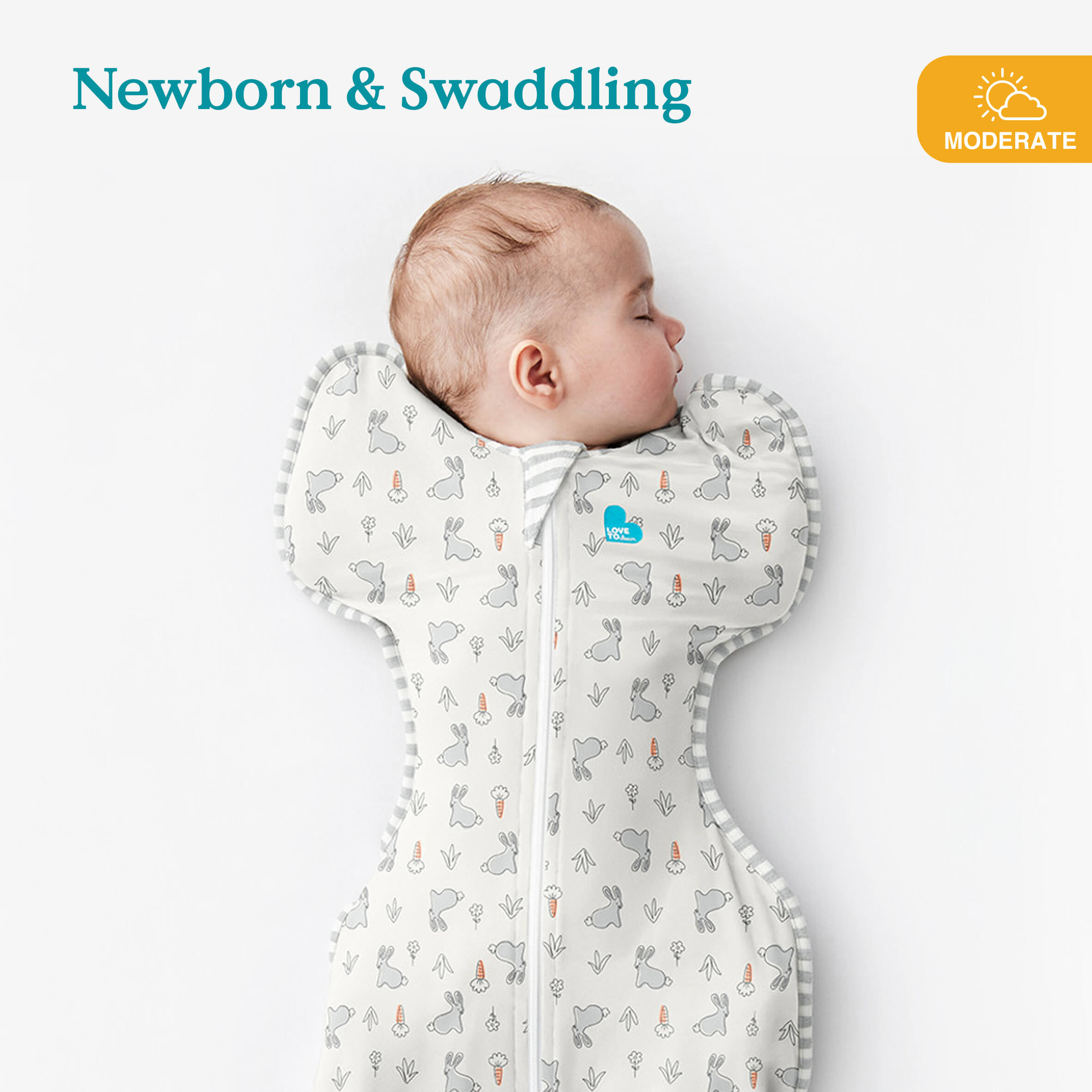 Love To Dream Stage 1 Swaddle Up™ Designer Original - Bunny - Cheeky Rascals UK
