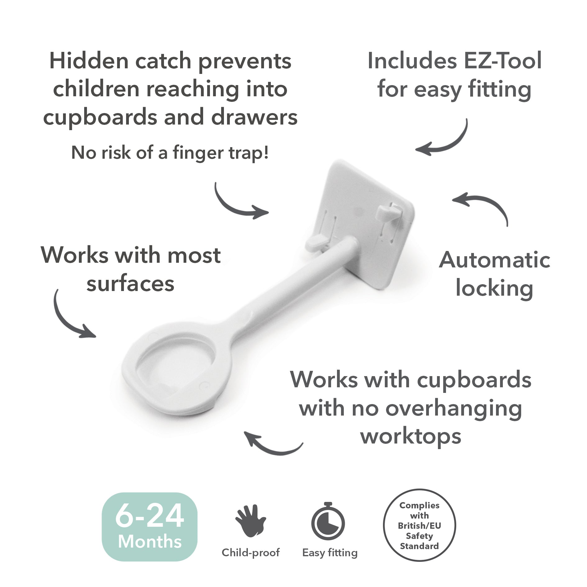 Fred Safety Lower Drawer Catch (x2) - Cheeky Rascals UK