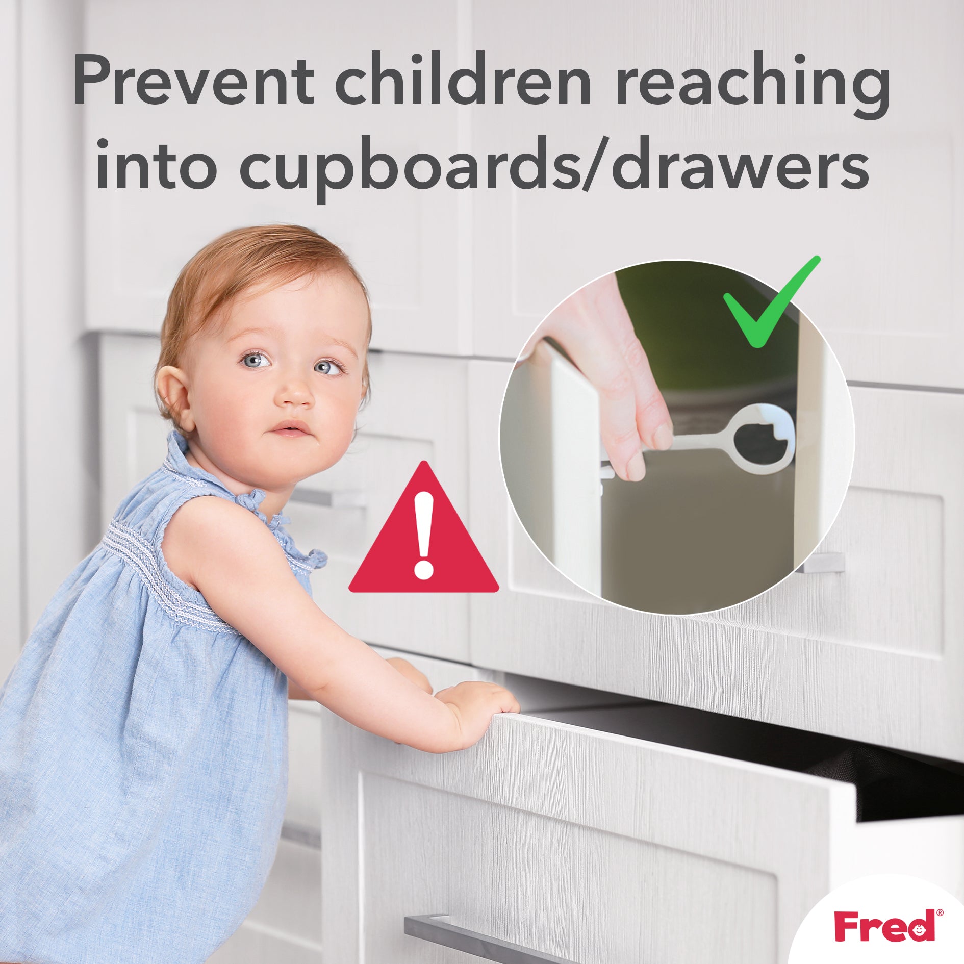 Fred Safety Lower Drawer Catch (x2) - Cheeky Rascals UK