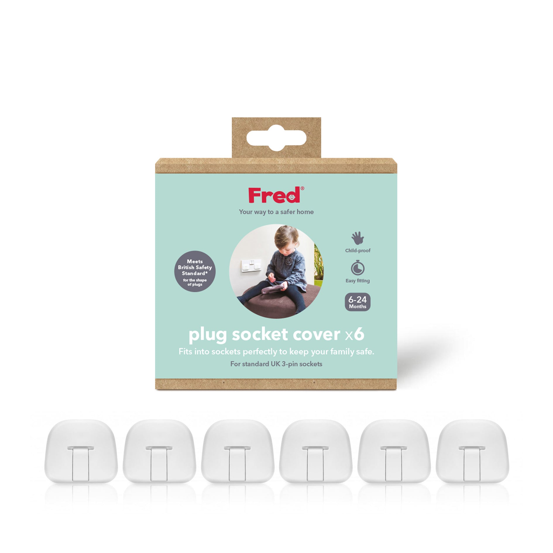 Fred Safety Plug Socket Cover (x6) - Cheeky Rascals UK