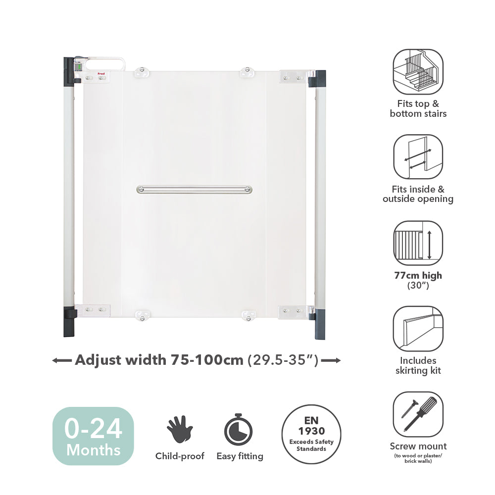 Fred Safety Screw Fit Clear-View Stairgate - Cheeky Rascals UK