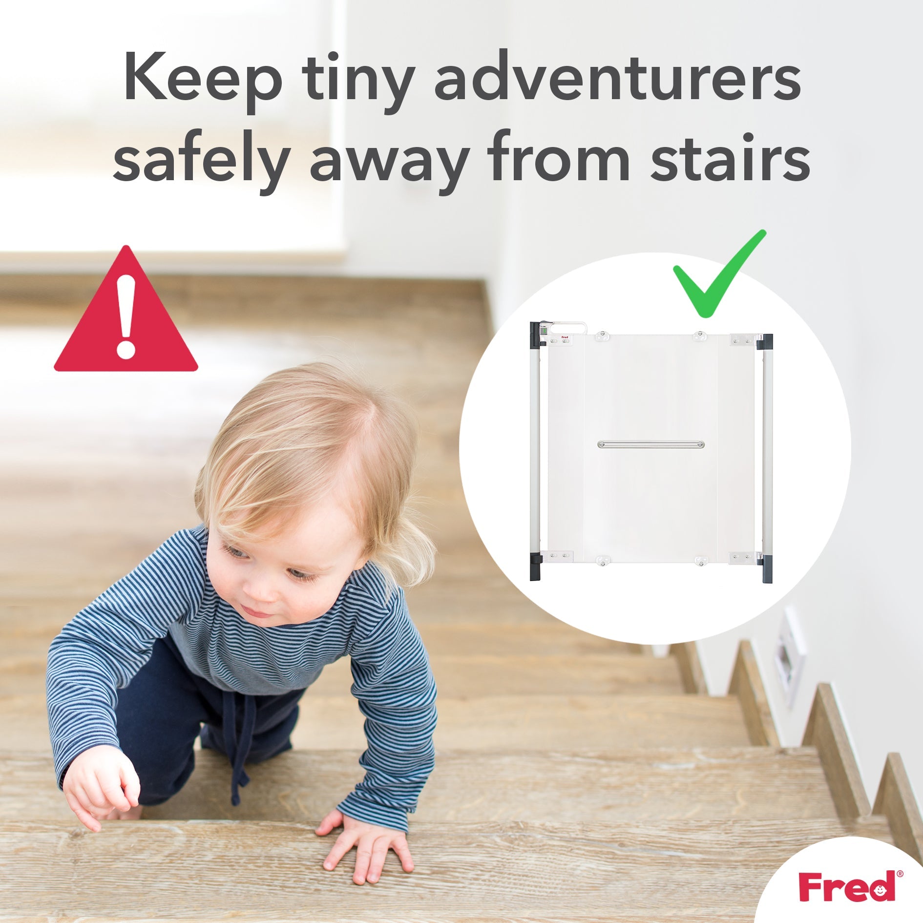 Fred Safety Screw Fit Clear-View Stairgate - Cheeky Rascals UK