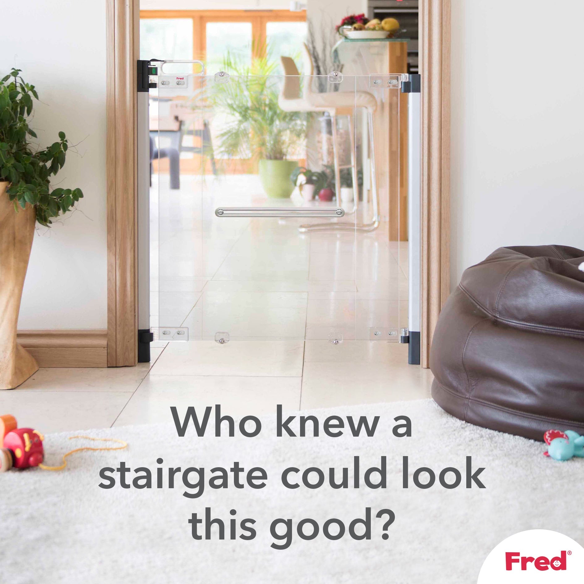 Fred Safety Screw Fit Clear-View Stairgate - Cheeky Rascals UK