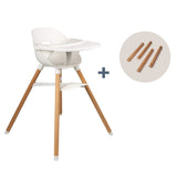 Ziza Highchair Bundle (includes Play Chair Short Legs) - Coconut White