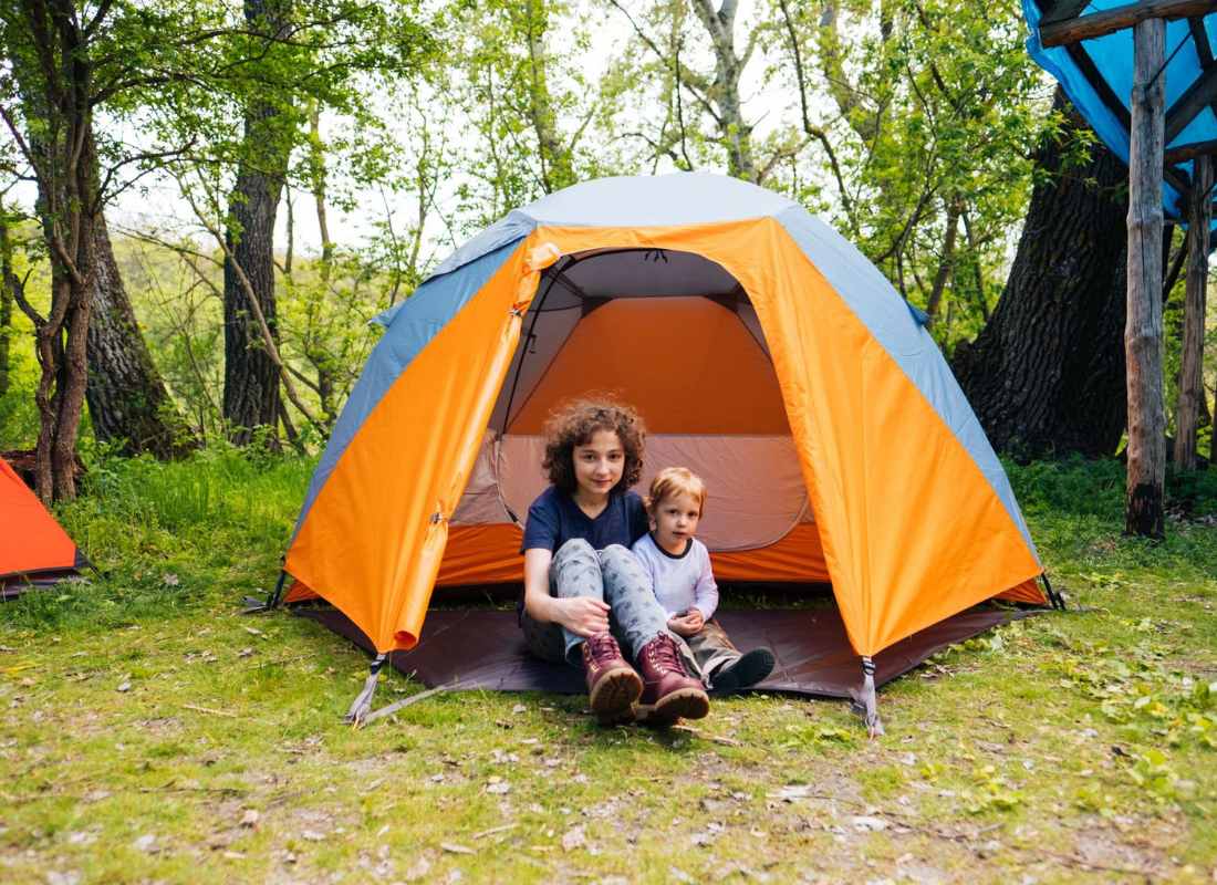 Tent in garden