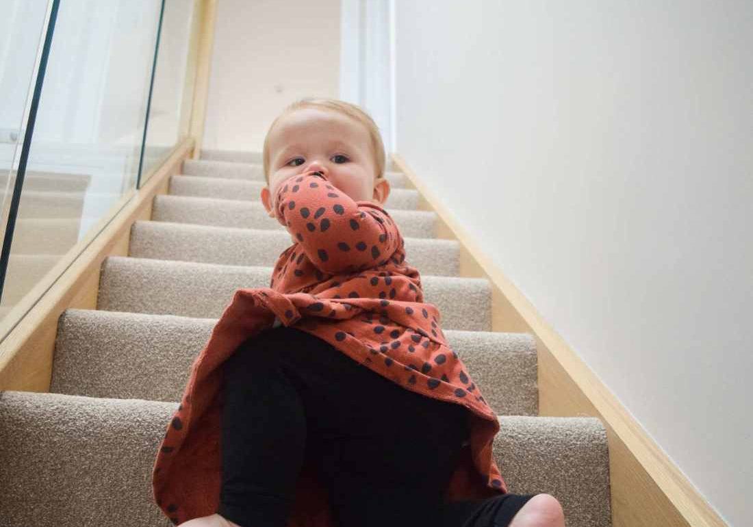 baby on stairs