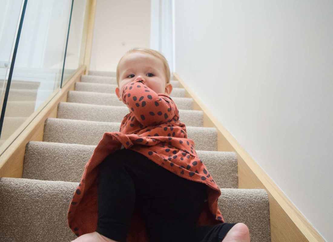 baby on stairs
