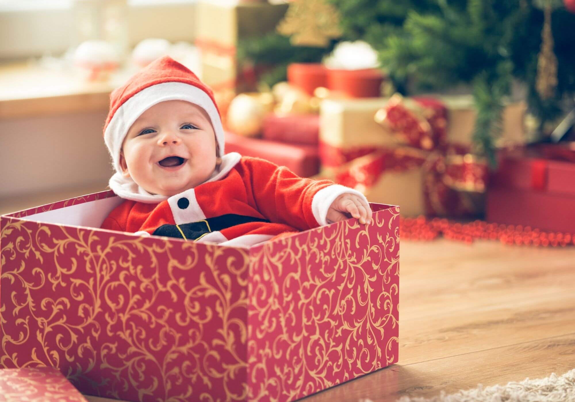 Baby in a present