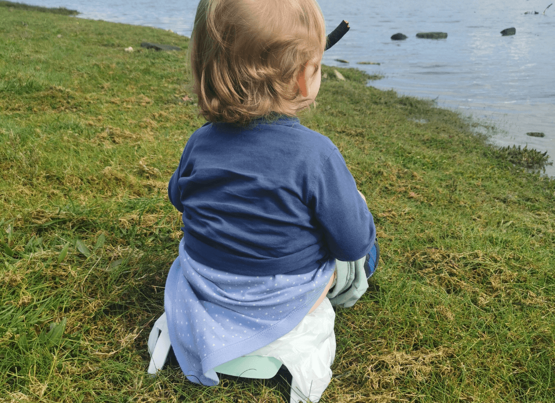 Child sitting on potty 
