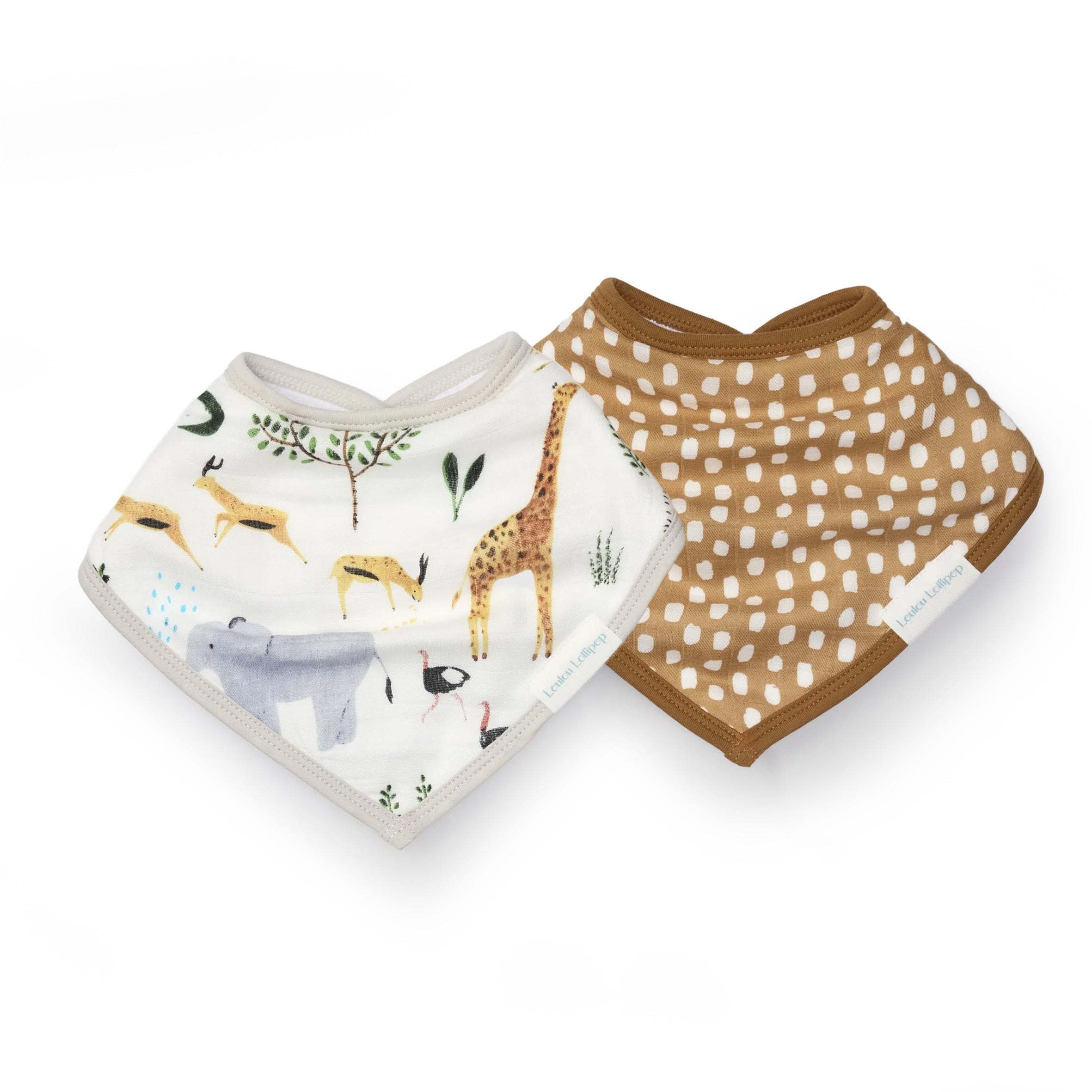Safari Jungle Bandana Bib on a white background