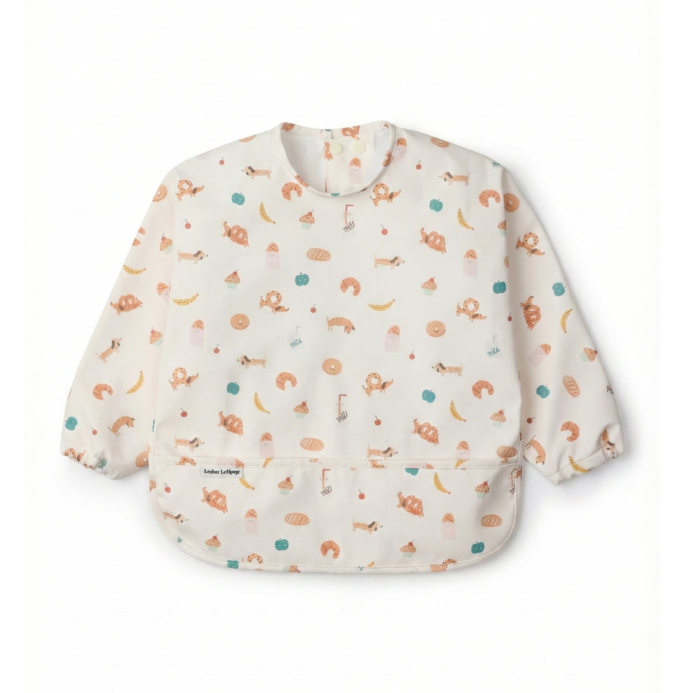 French Breakfast Long Sleeve Bib on a white background