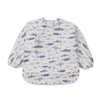 Smiley sharks Long Sleeve Bib on a white background
