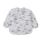 Smiley sharks Long Sleeve Bib on a white background