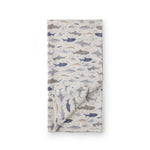 Folded Smiley Sharks Muslin Swaddle on a white background