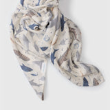 Smiley Sharks Muslin Swaddle on a white background