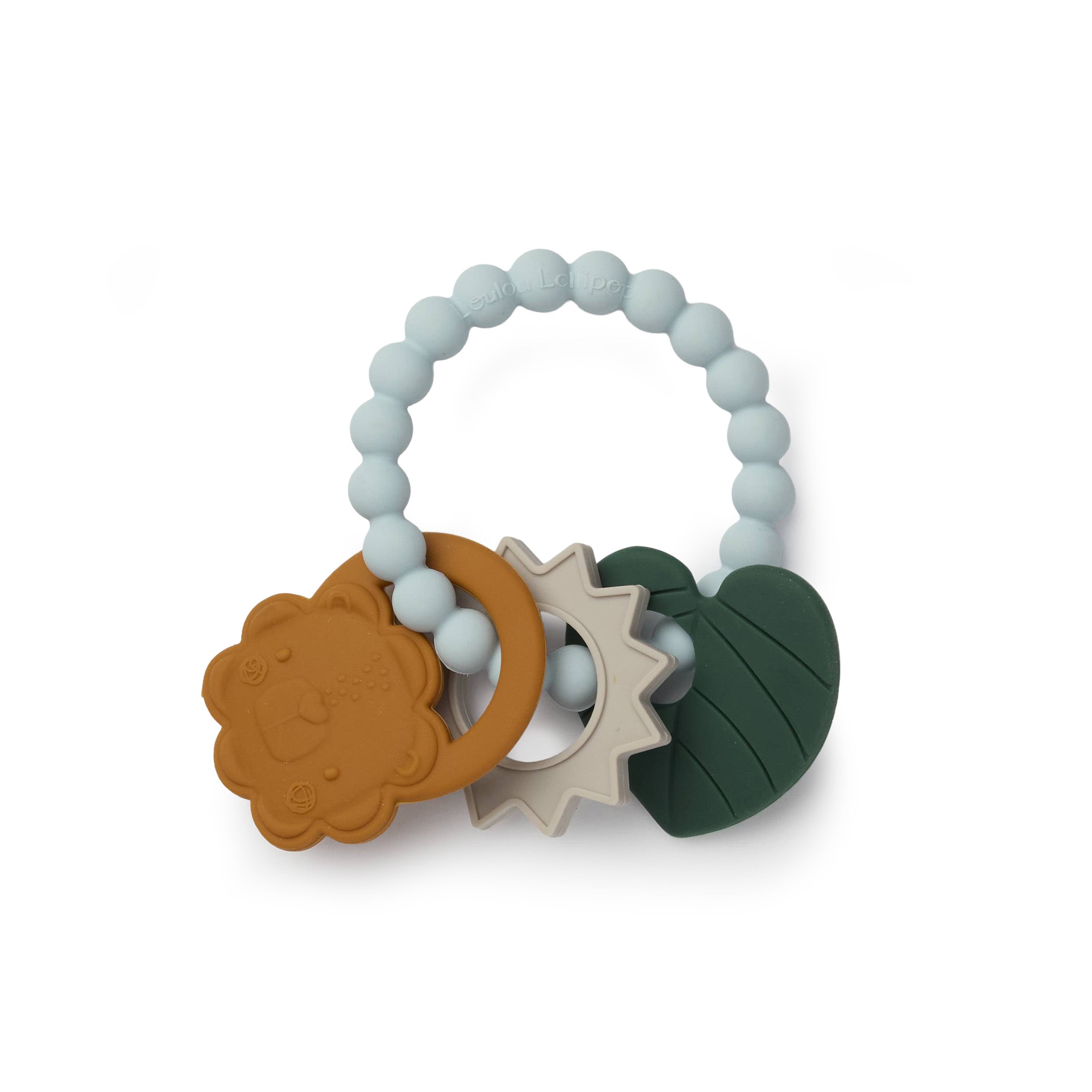 Liam Lion Teething Charms on a white background