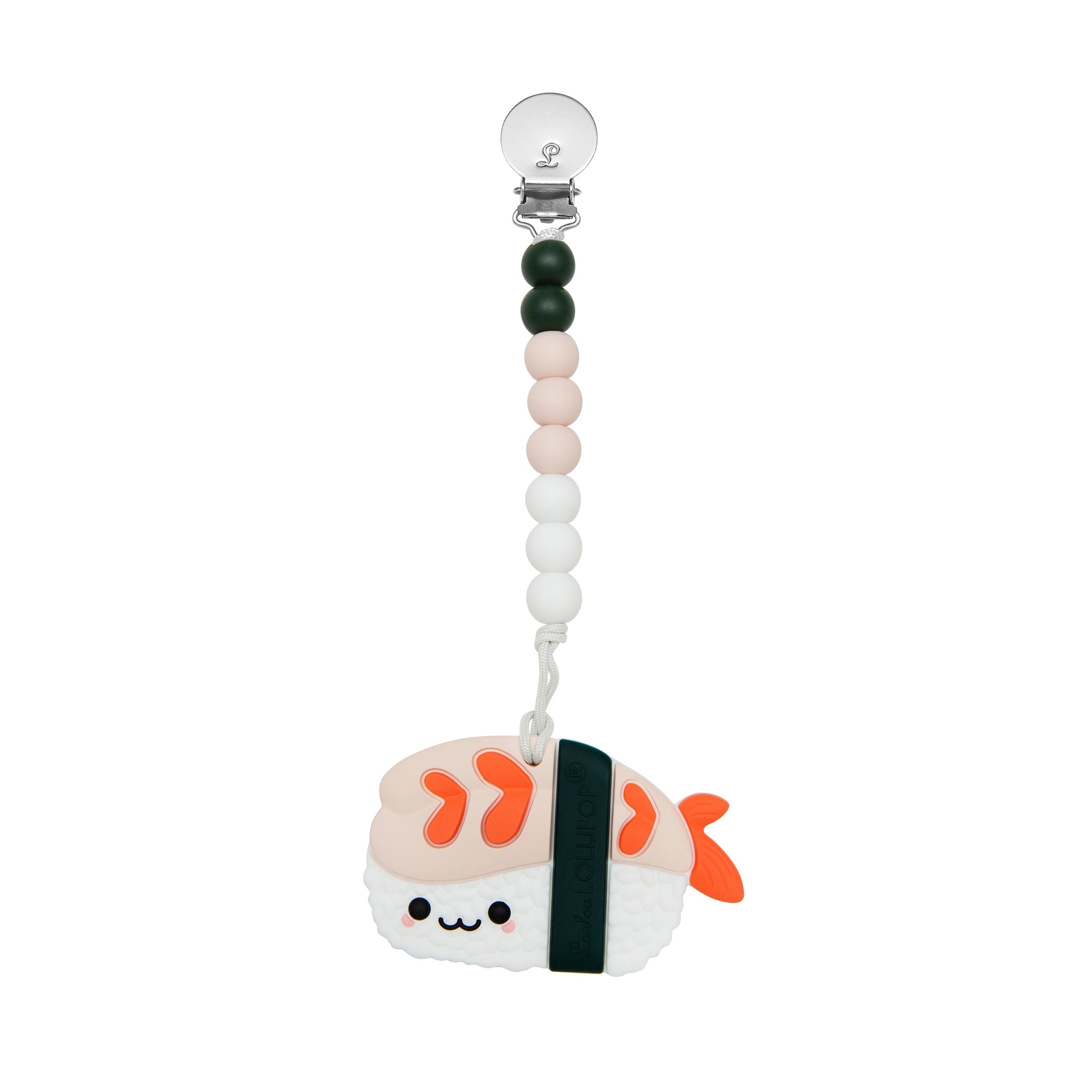 Ebi Sushi teething clip on a white background