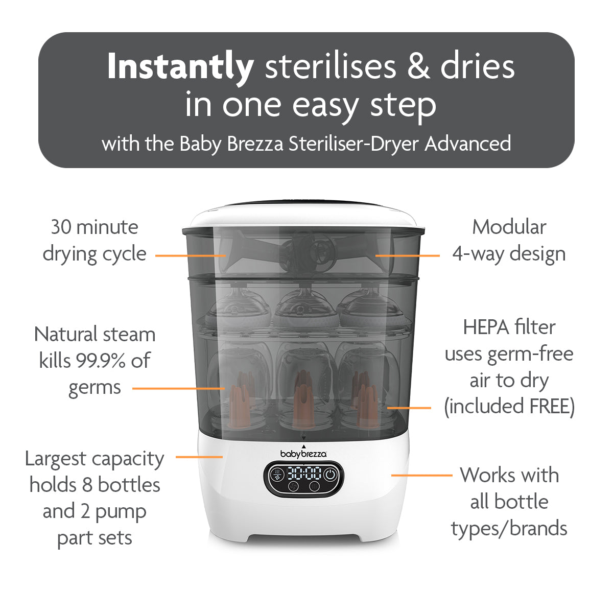 Baby Brezza Steriliser Dryer Advanced - Cheeky Rascals UK