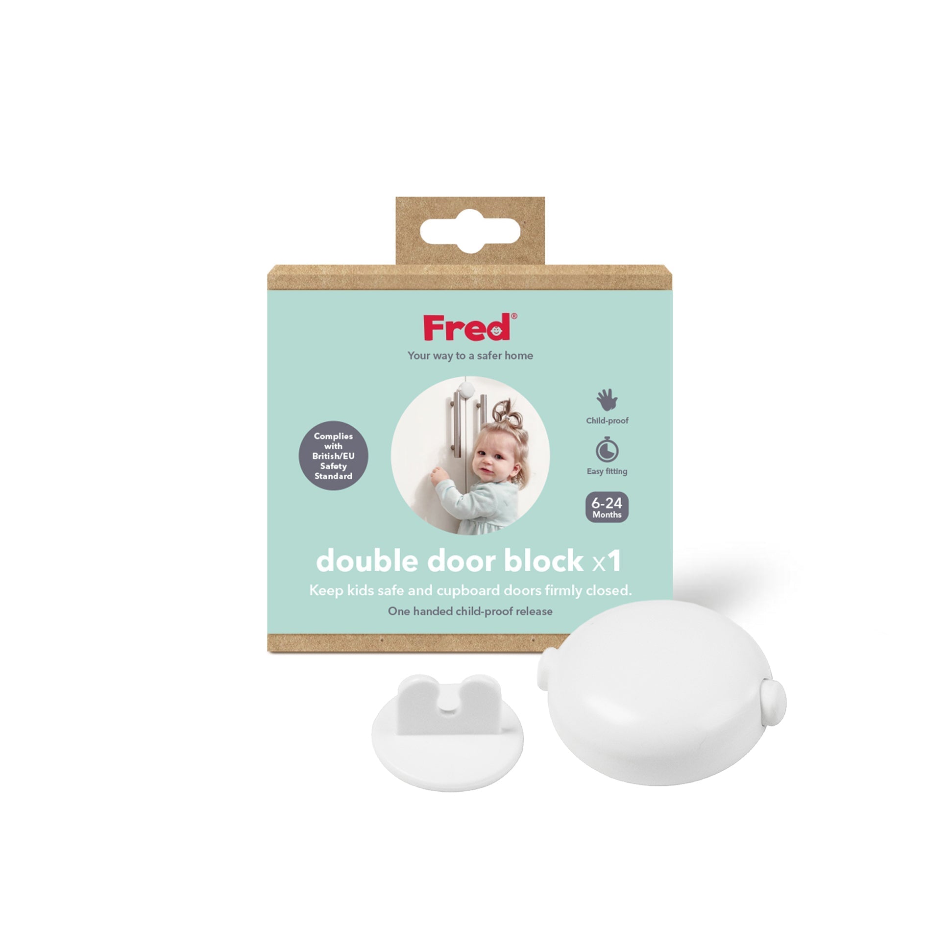 Fred Safety Double Door Block (x1) - Pure White – Cheeky Rascals UK