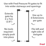 Fred Safety Pressure Gate Extension Kit - Dark Grey - Cheeky Rascals UK