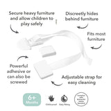 Fred Safety Furniture Anti-Tip Kit (x1) - Pure White - Cheeky Rascals UK