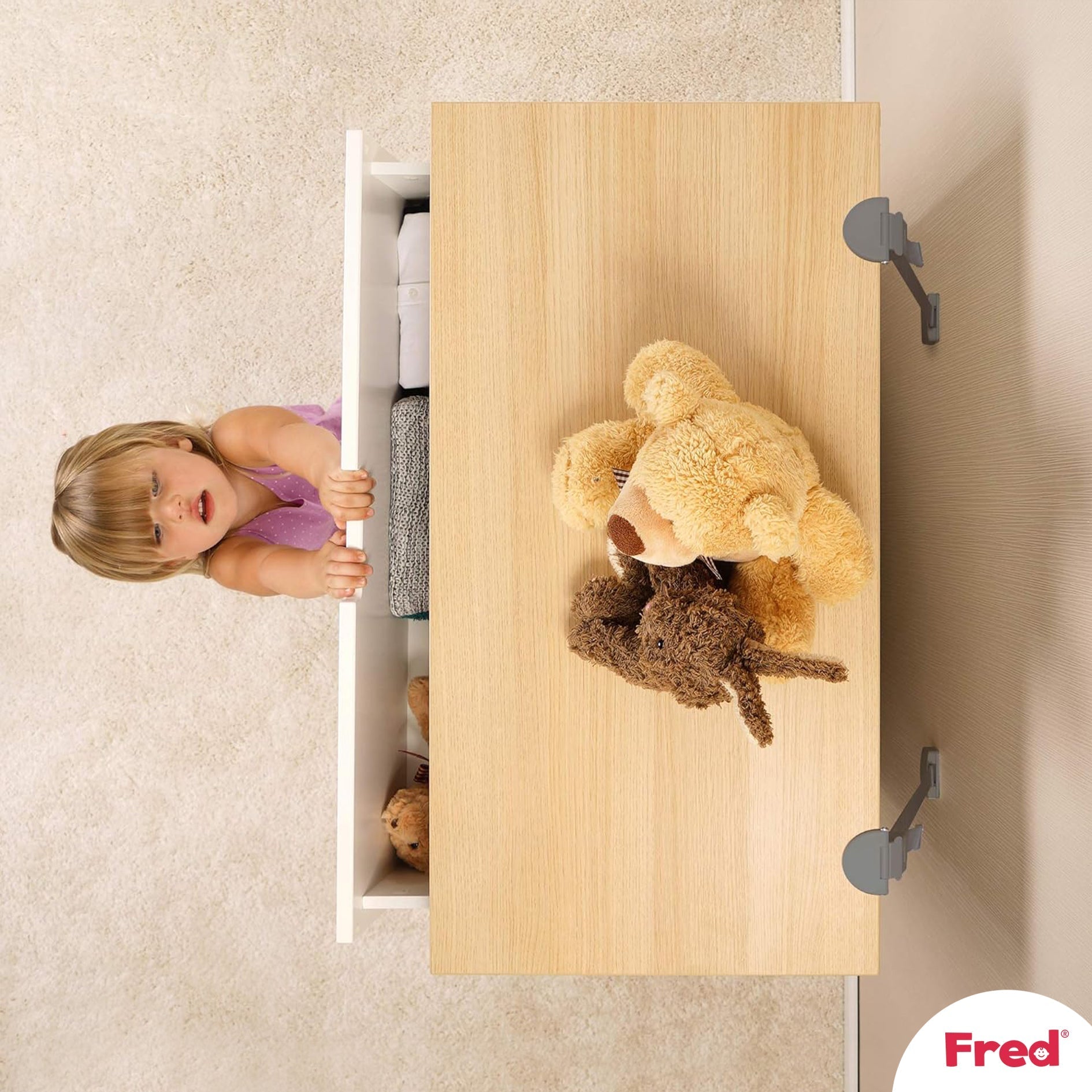 Fred Safety Furniture Anti-Tip Kit (x1) - Pure White - Cheeky Rascals UK