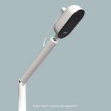 White adjustable Owlet Dream Sight™ Camera Stand with a circular mounting head, featuring text at the bottom that reads Dream Sight™ Camera sold separately*.