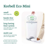 Korbell Mini 9L Eco-Bin Nappy Bin Bundle - Pure White