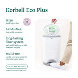 Korbell Plus 26L Eco-Bin Nappy Bin Bundle - Pure White