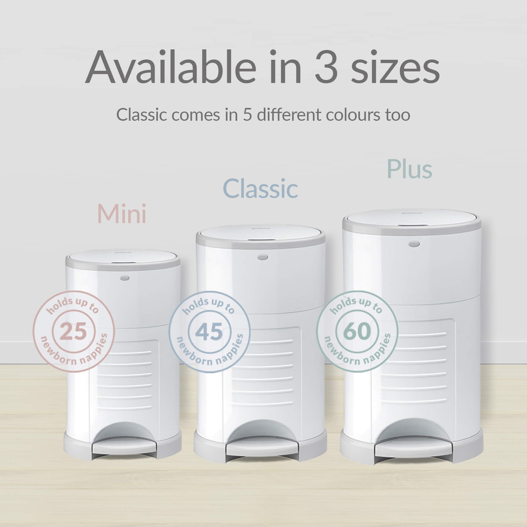 Korbell Classic 16L Nappy Bin Bundle (with Free Liner) - Soft Pink - Cheeky Rascals UK