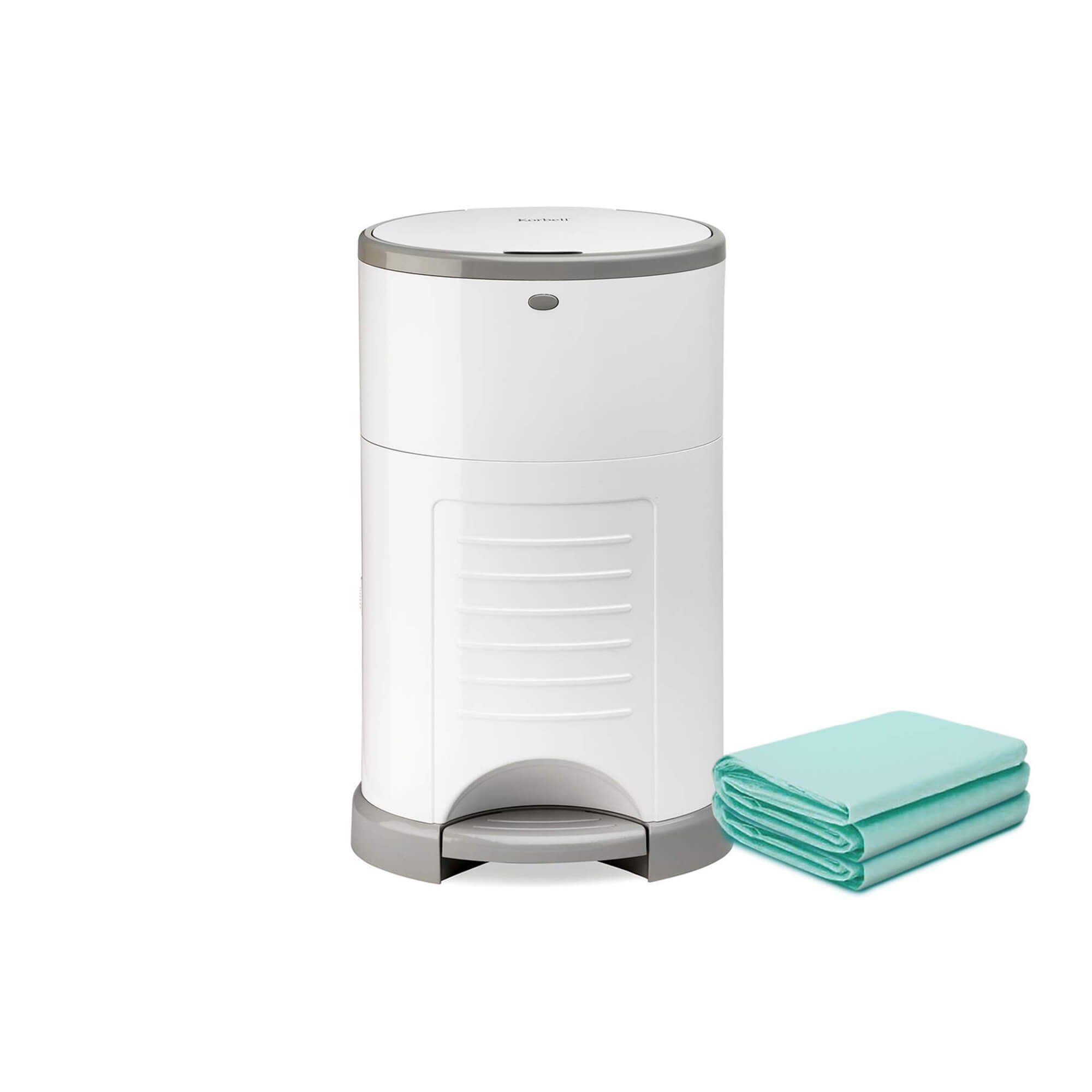 Korbell Classic 16L Nappy Bin Bundle (with Free Liner) - Pure White - Cheeky Rascals UK
