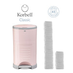 Korbell Classic 16L Nappy Bin Bundle (with Free Liner) - Soft Pink - Cheeky Rascals UK