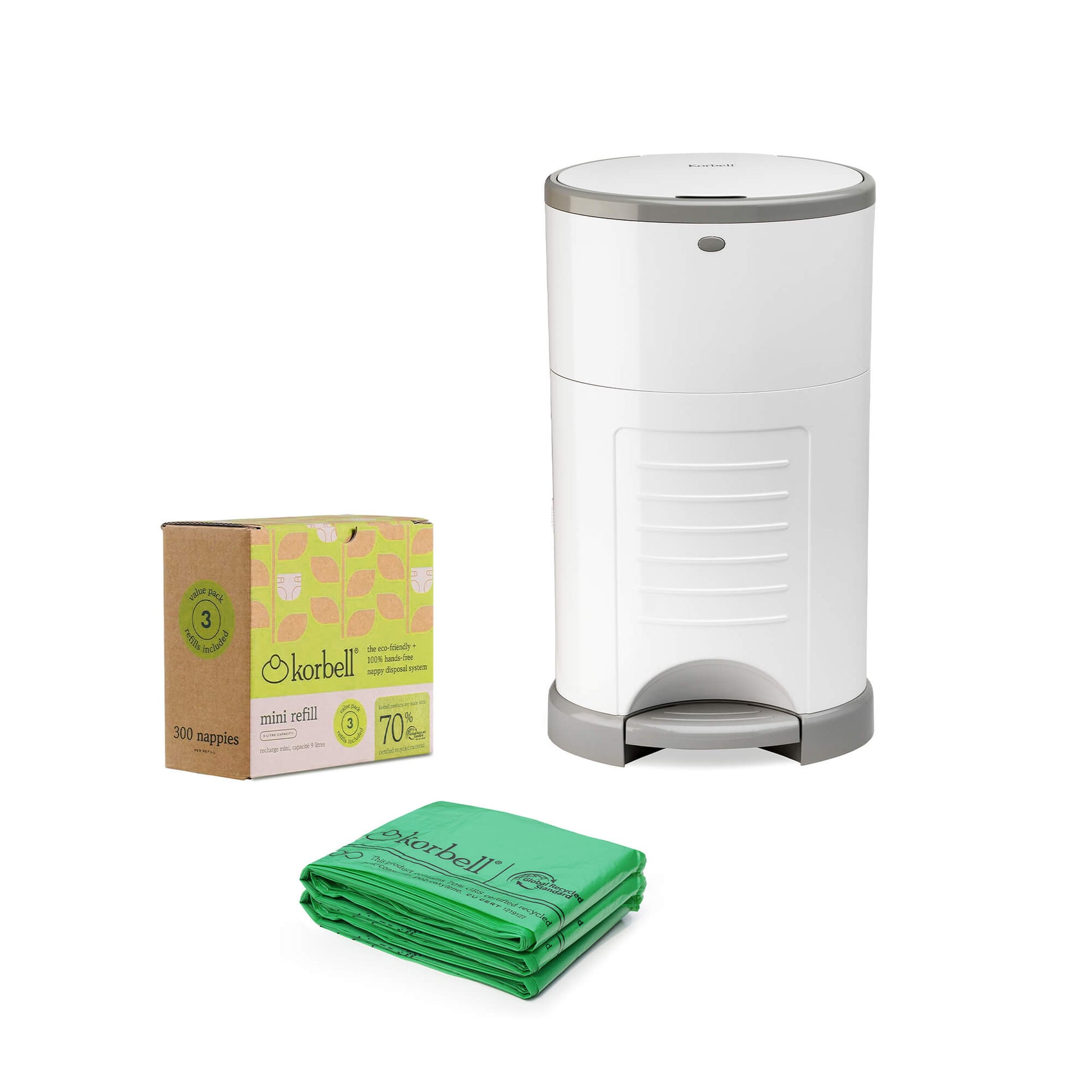 Mini Eco Bin Nappy Bin Bundle Pure