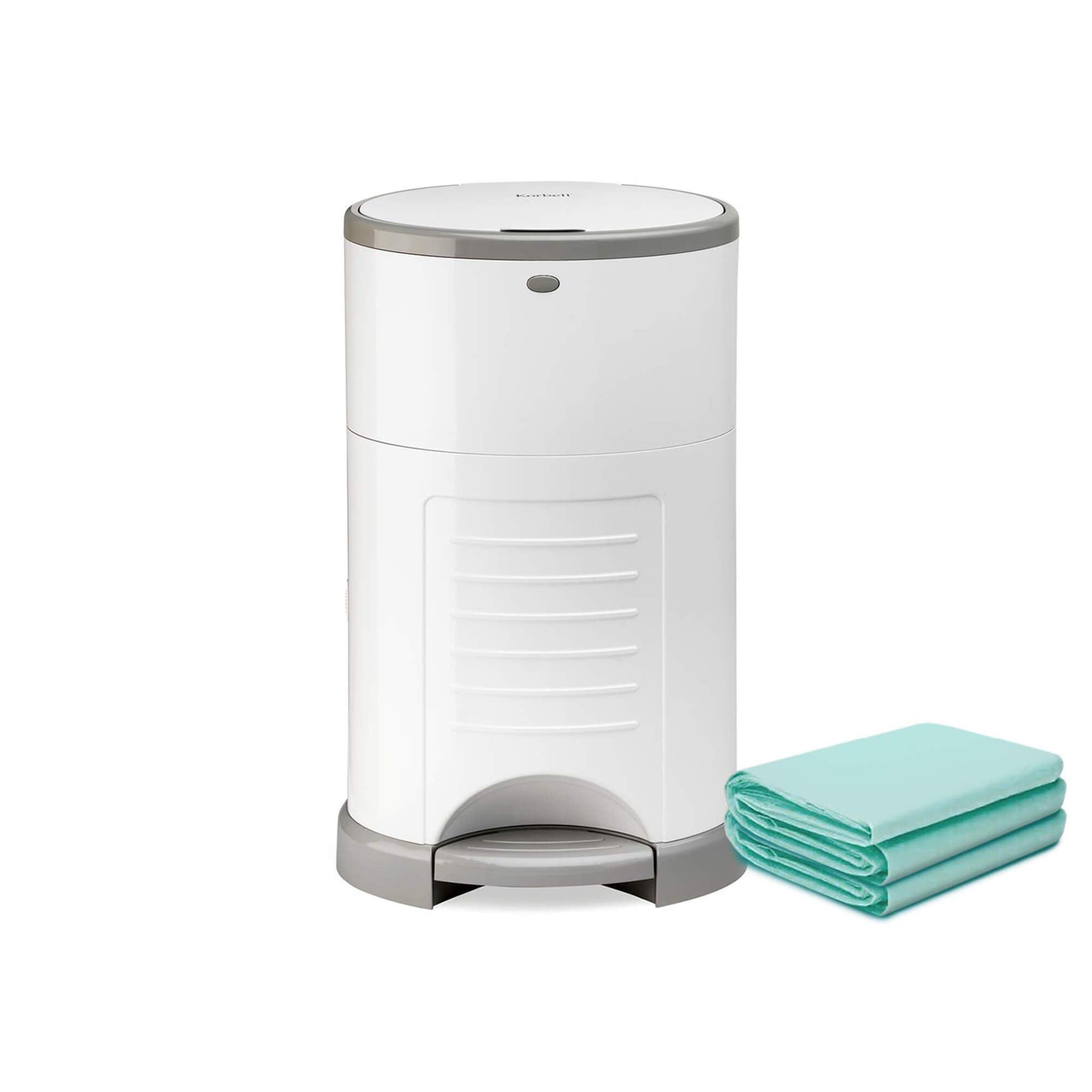 Korbell Plus 26L Nappy Bin Bundle (with Free Liner) - Pure White - Cheeky Rascals UK