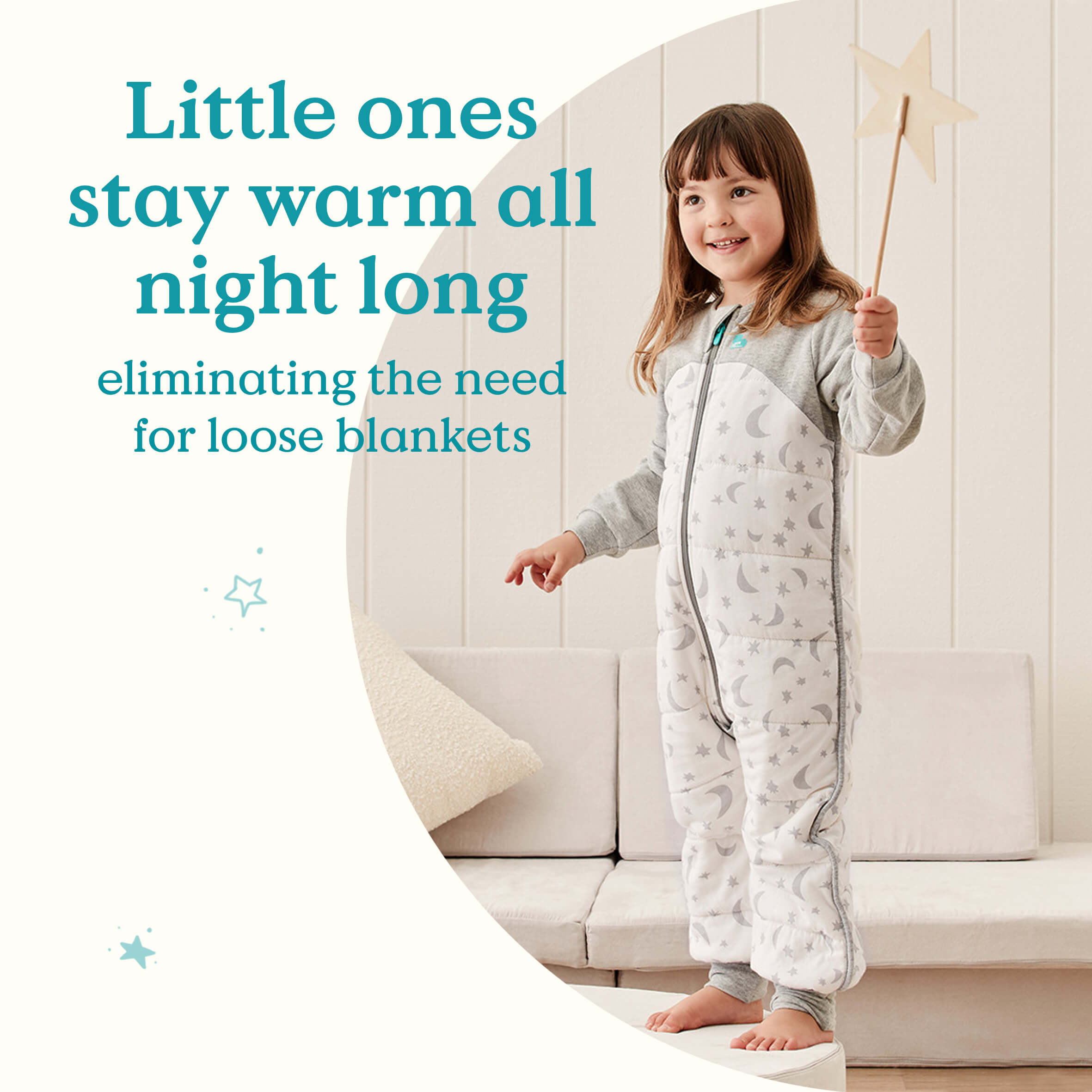 Love To Dream Sleep Suit for All Seasons - White Organic Cotton - Cheeky Rascals UK