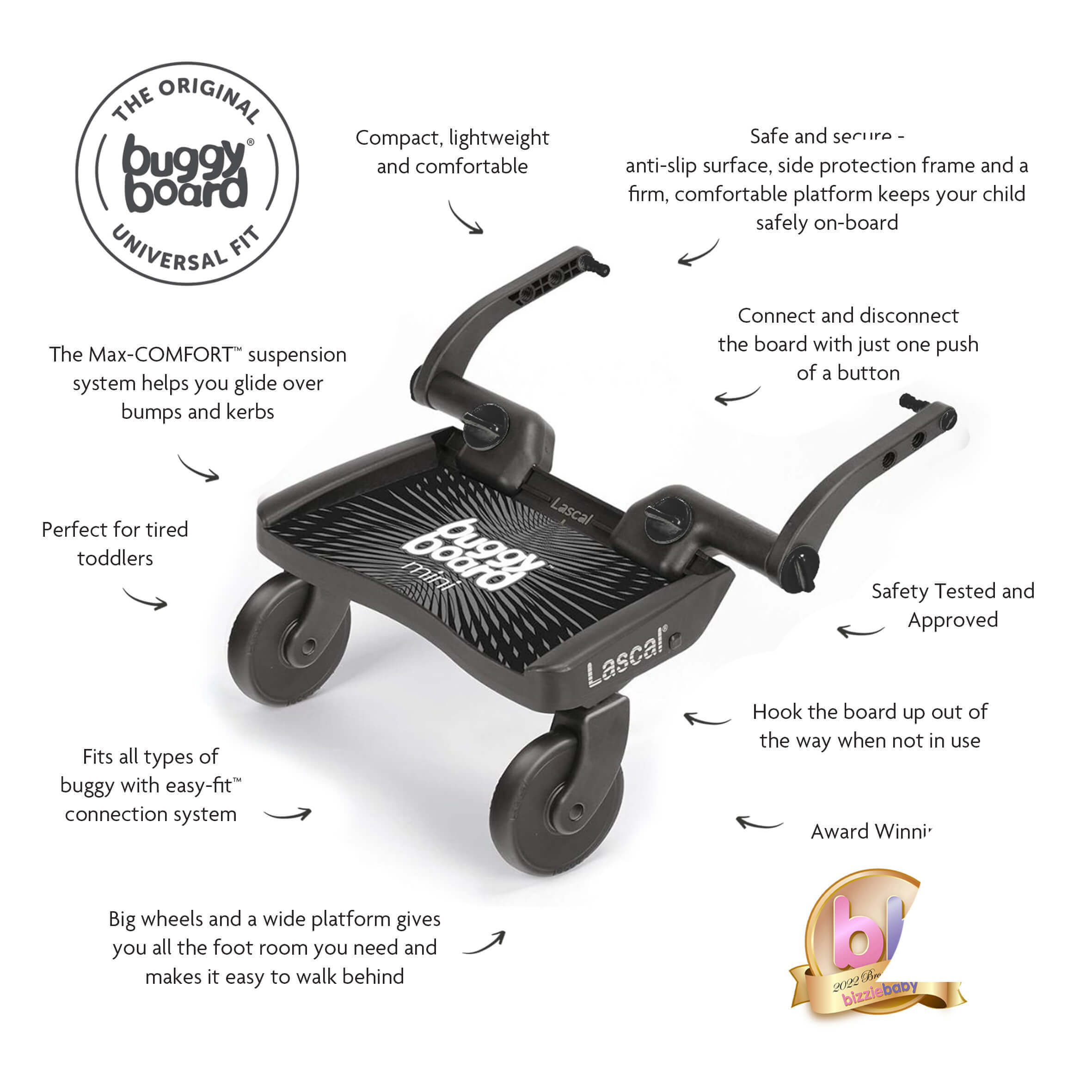 Lascal BuggyBoard® Mini - Black - Cheeky Rascals UK