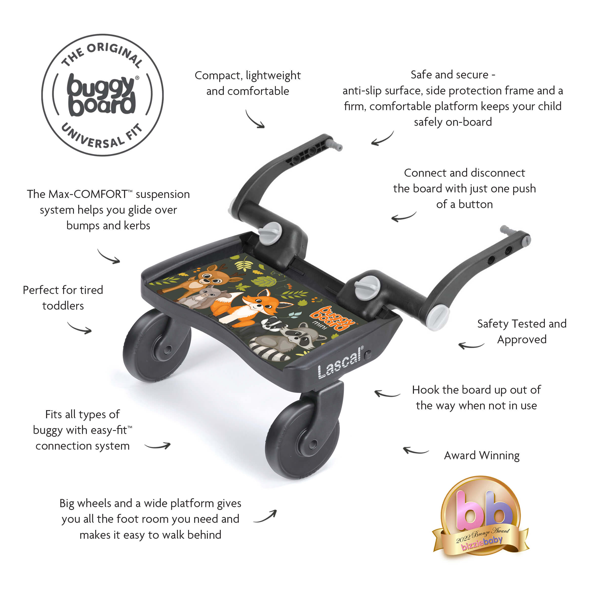 Lascal BuggyBoard® Mini Designer - Woodland Animals - Cheeky Rascals UK