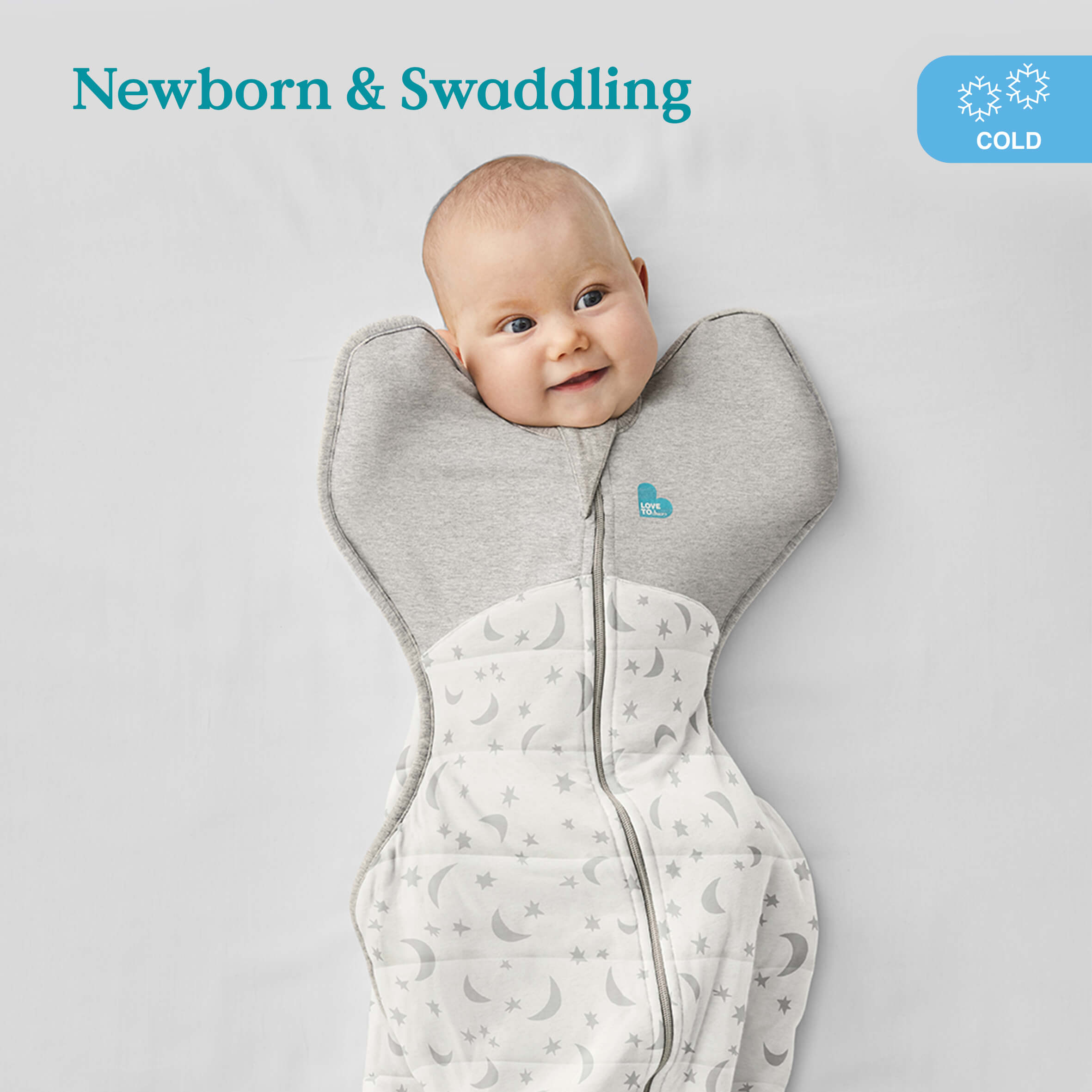 Love To Dream Stage 1 Swaddle Up™ Cotton Extra Warm - Moonlight White - Cheeky Rascals UK