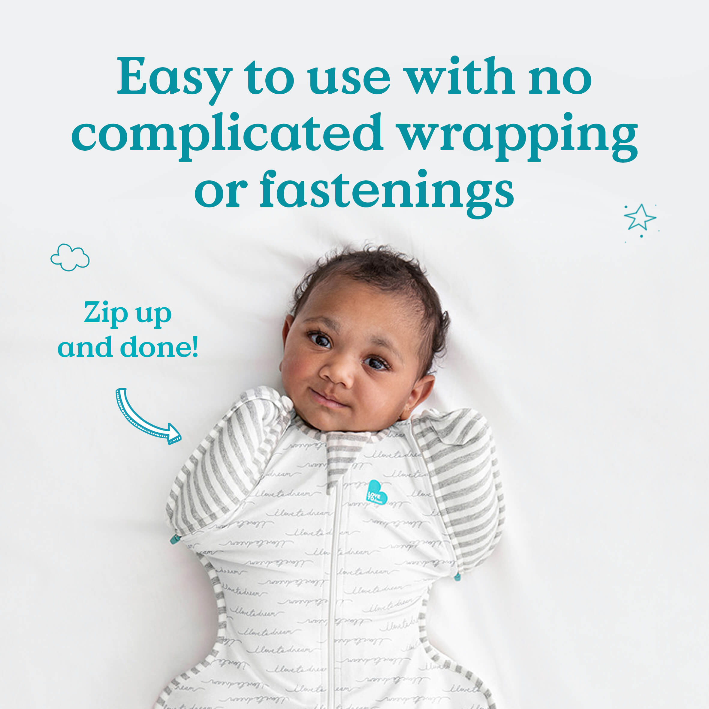 Love To Dream Stage 2 Swaddle Up Transition Bag Bamboo Original Gre Cheeky Rascals UK