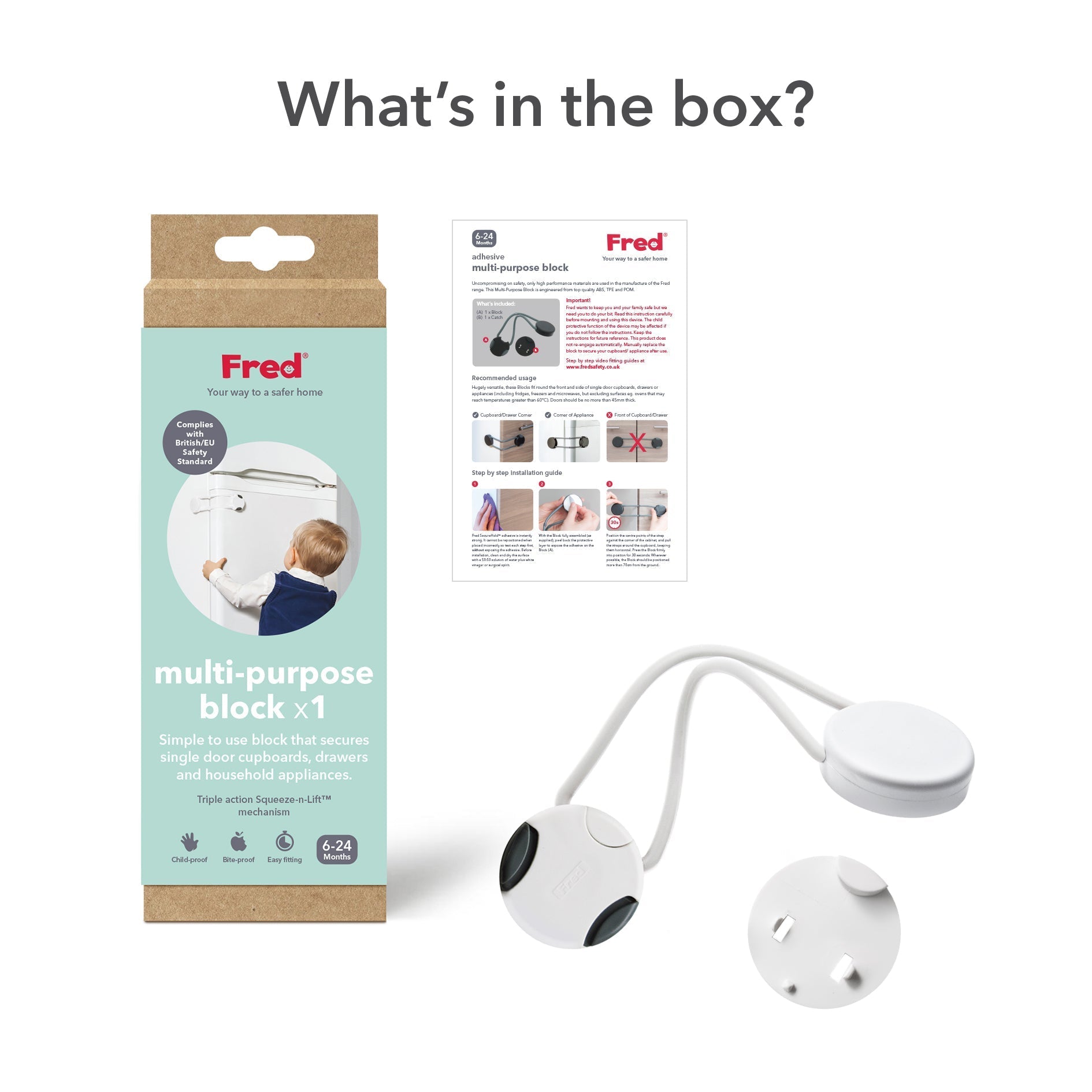 Fred Safety Multi-Purpose Block (x1) - Pure White - Cheeky Rascals UK