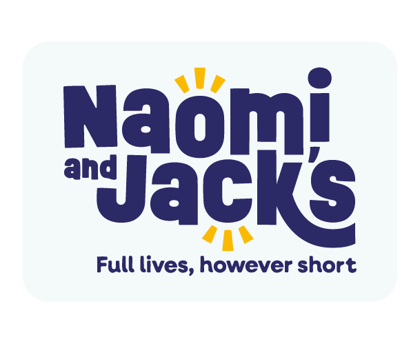 Logo of 'Naomi and Jack's' with a light blue background