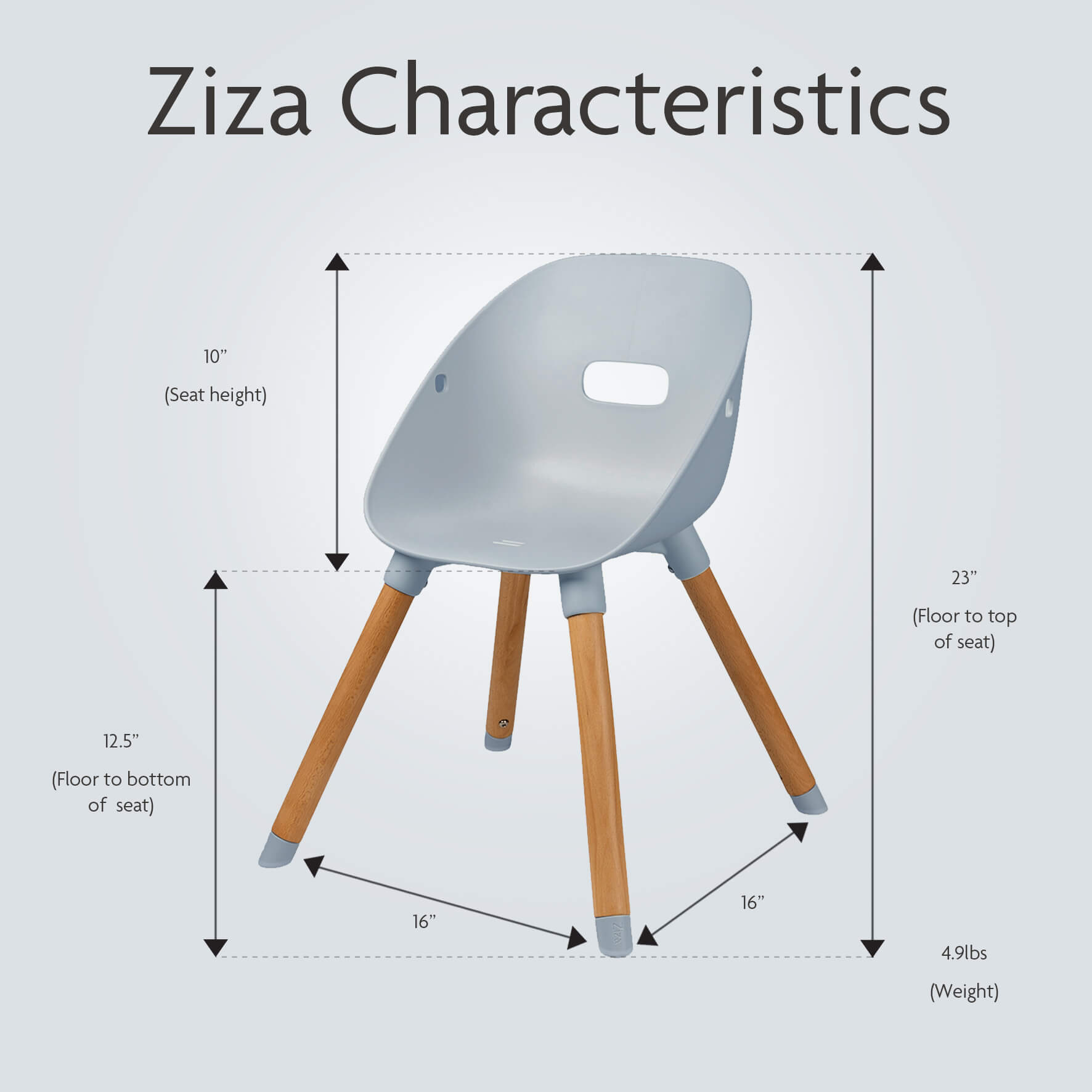 Ziza Play Chair - Misty Grey - Cheeky Rascals UK
