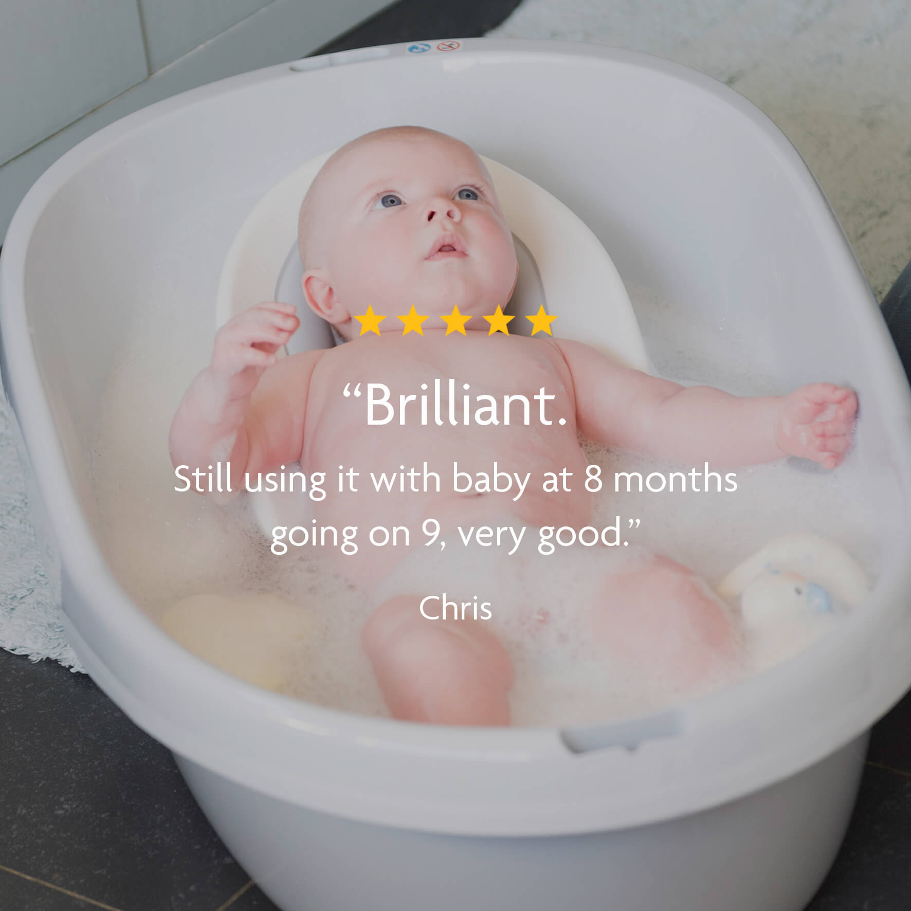 Cheeky Rascals Baby Bath Compact & Lightweight Grey